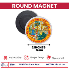 Round Magnet - State Seal Florida - USA