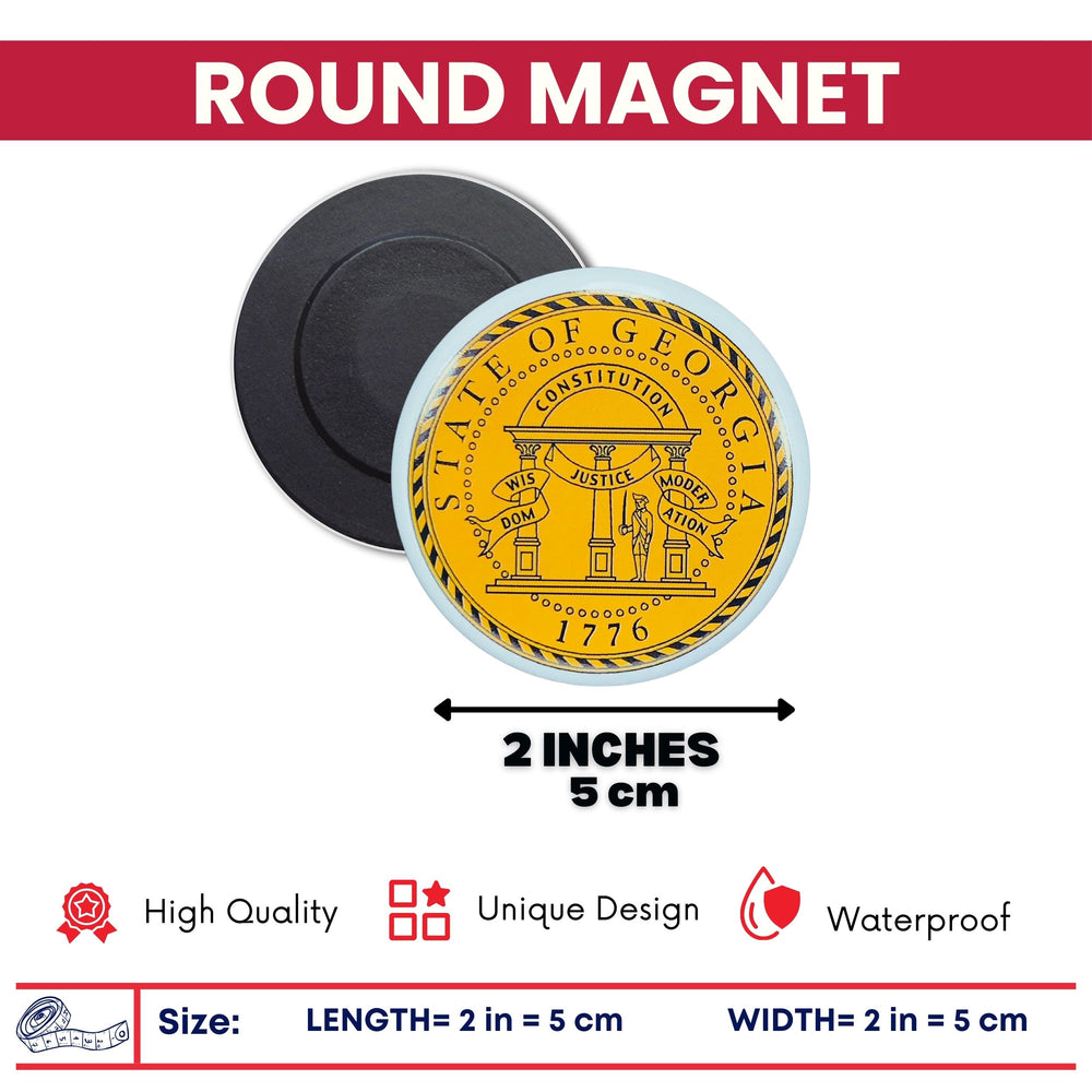 Round Magnet - State Seal Georgia - USA