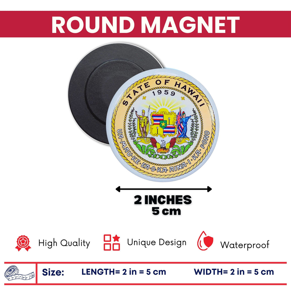 Round Magnet - State Seal Hawaii - USA