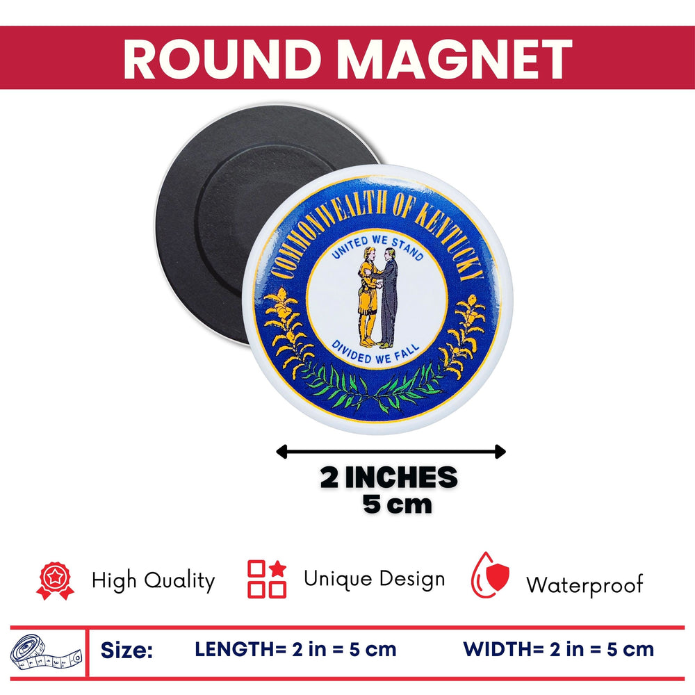 Round Magnet - State Seal Kentucky - USA