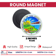 Round Magnet - State Seal Montana - USA