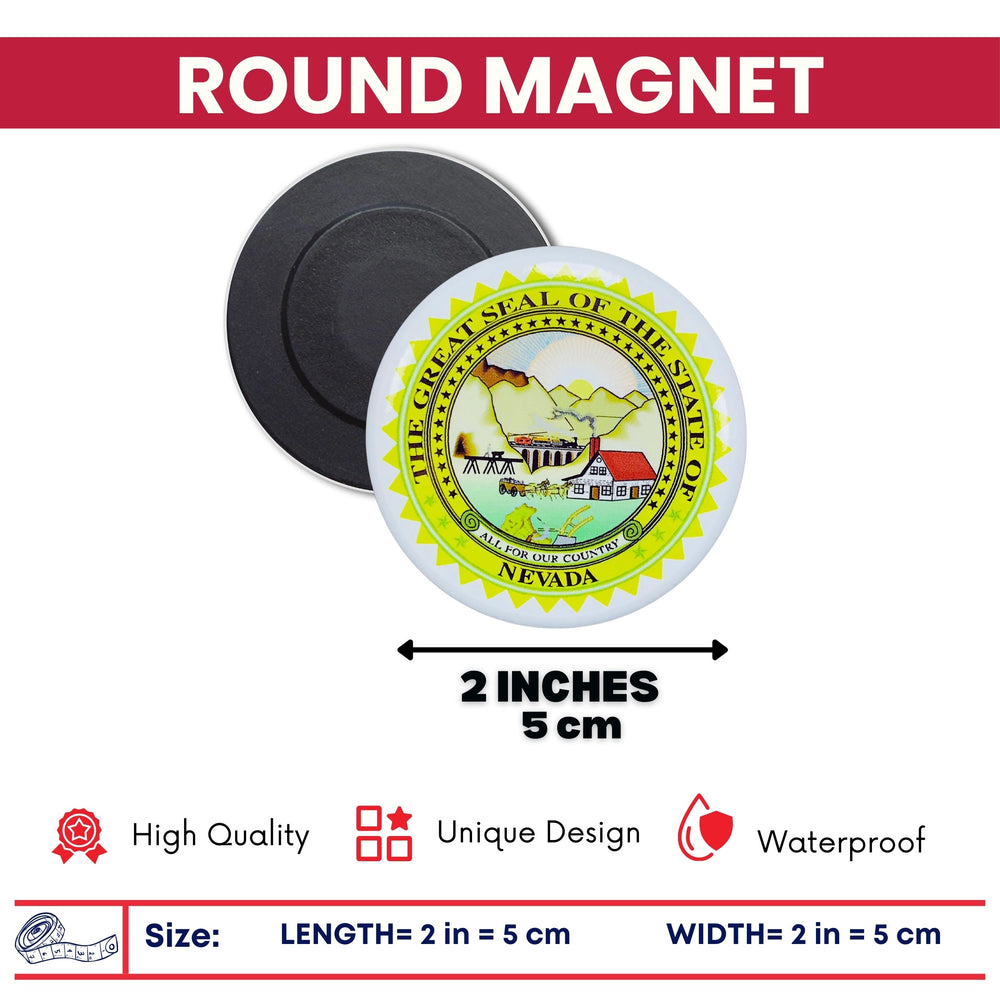 Round Magnet - State Seal Nevada - USA