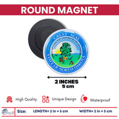 Round Magnet - State Seal North Dakota - USA