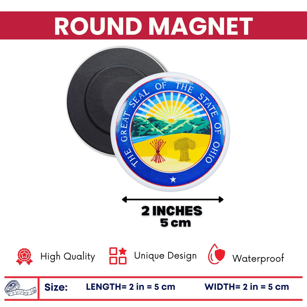 Round Magnet - State Seal Ohio - USA