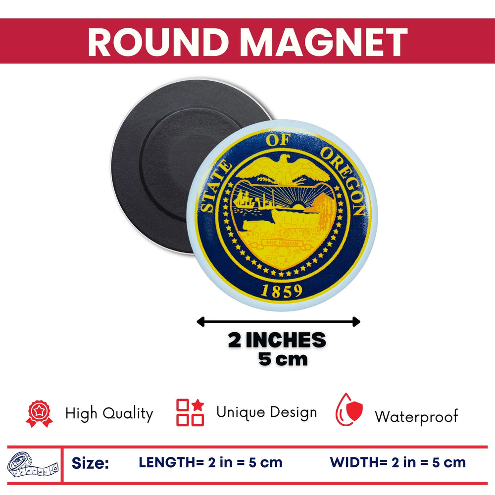 Round Magnet - State Seal Oregon - USA