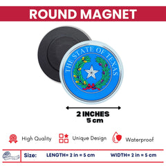 Round Magnet - State Seal Texas - USA