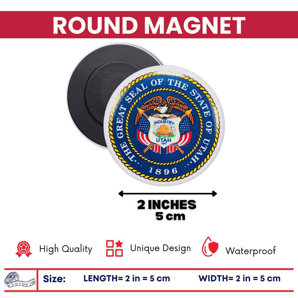 Round Magnet - State Seal Utah - USA
