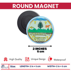 Round Magnet - State Seal Vermont - USA
