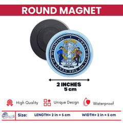 Round Magnet - State Seal Wyoming - USA