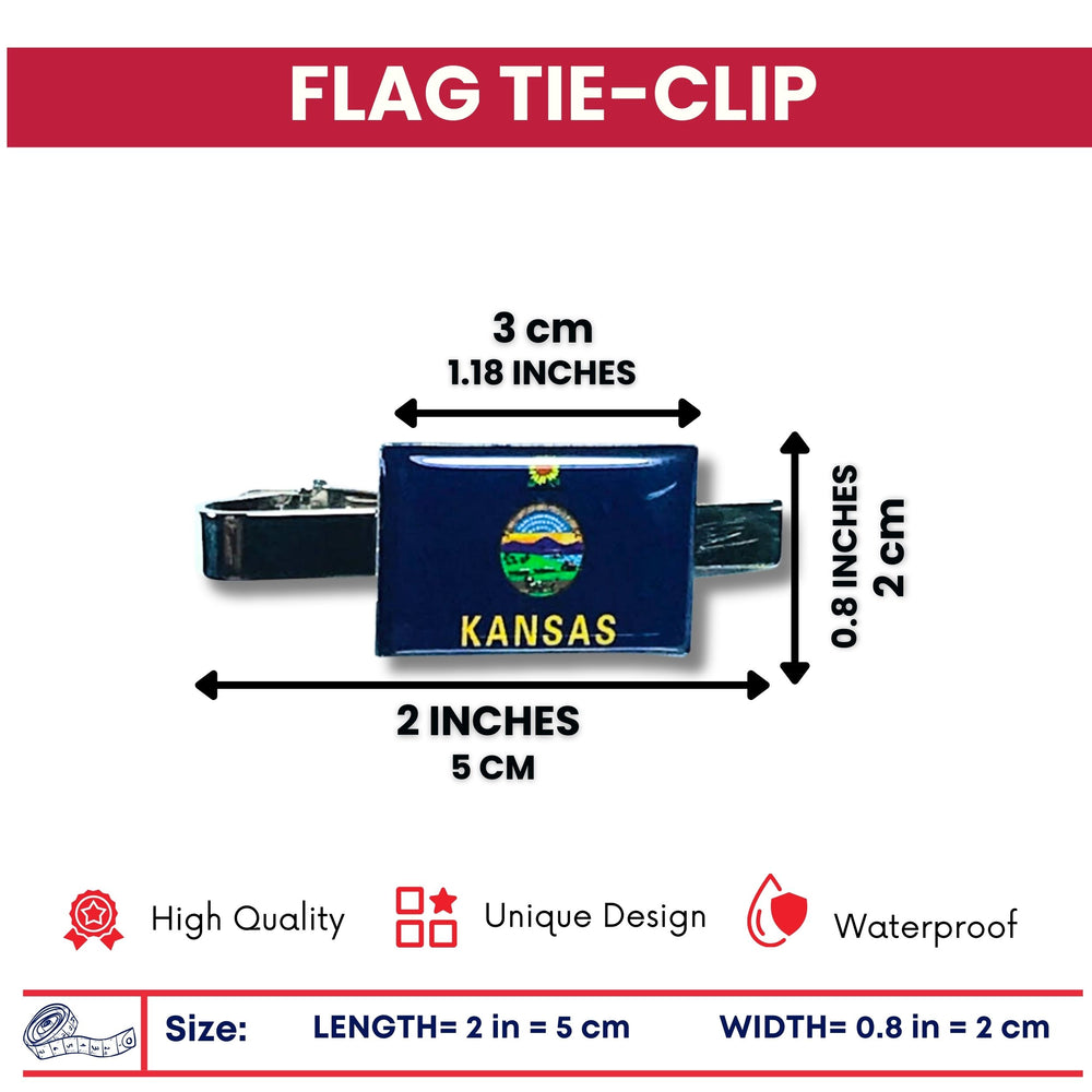 Tie Clip - State Flag Kansas - Usa