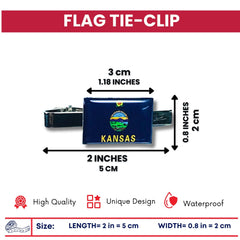 Tie Clip - State Flag Kansas - Usa