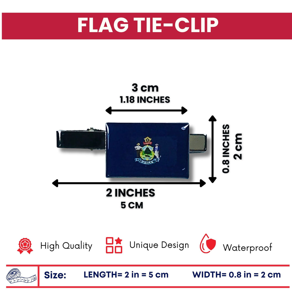 Tie Clip - State Flag Maine - Usa