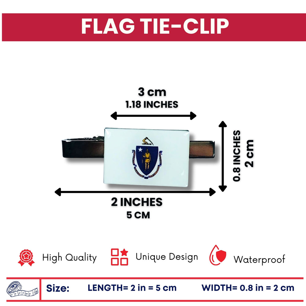 Tie Clip - State Flag Massachussetts - Usa