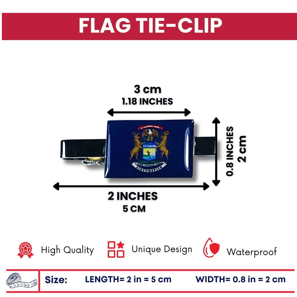 Tie Clip - State Flag Michigan - Usa