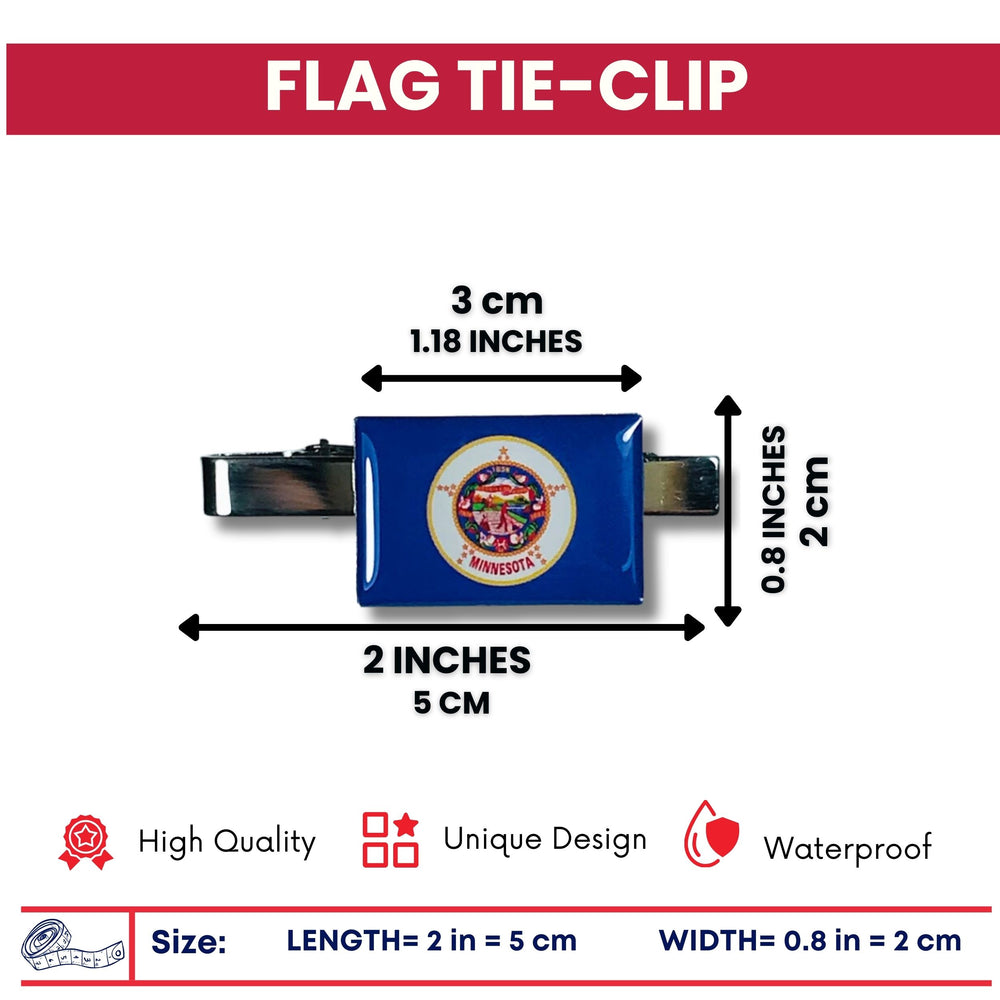 Tie Clip - State Flag Minnesota - Usa