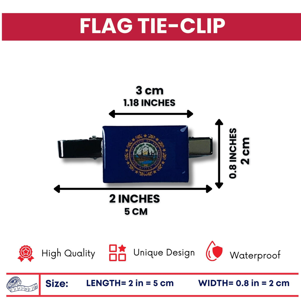 Tie Clip - State Flag New Hampshire - Usa