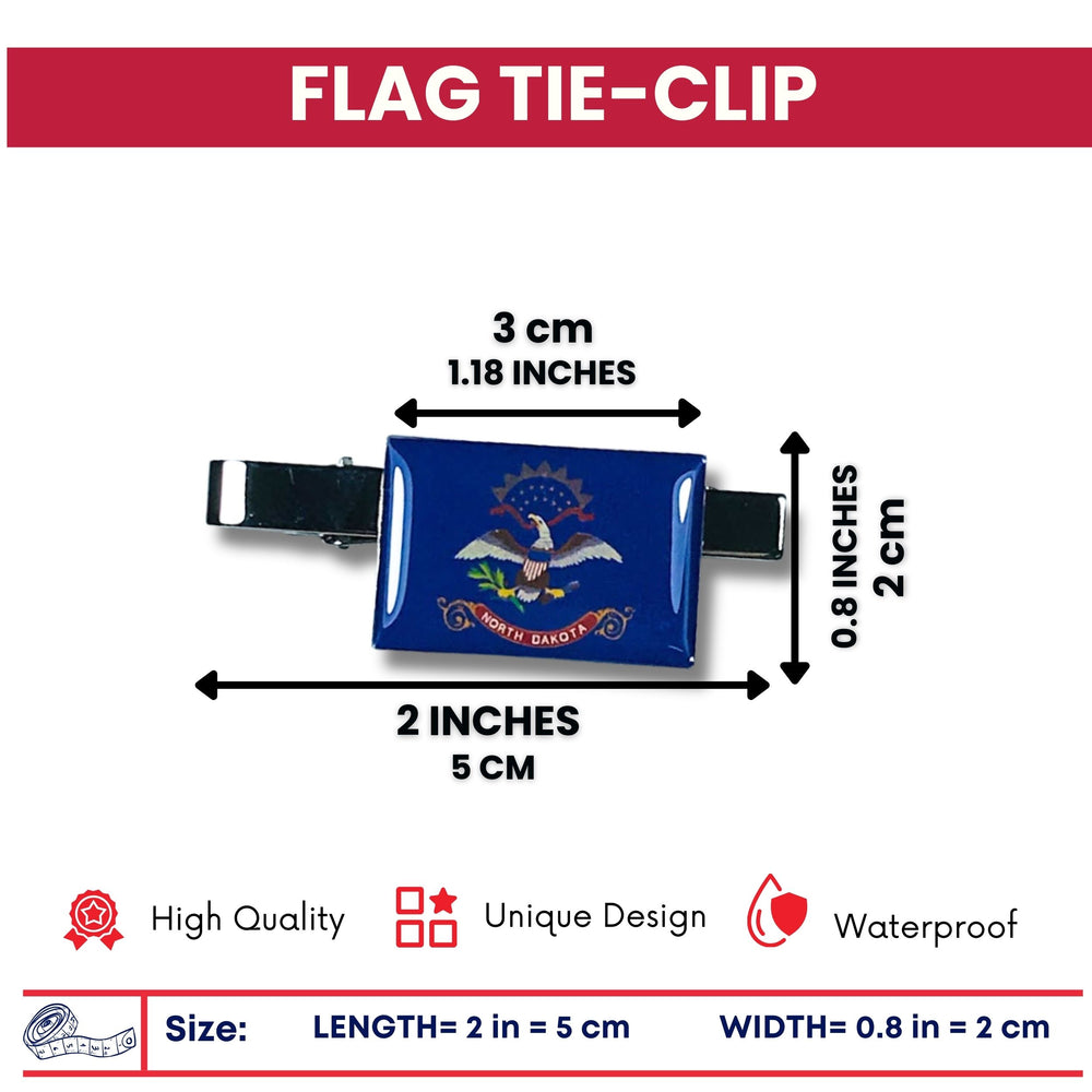 Tie Clip - State Flag North Dakota - Usa
