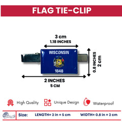 Tie Clip - State Flag Wisconsin - Usa