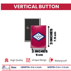 Vertical Button - State Flag Arkansas - USA