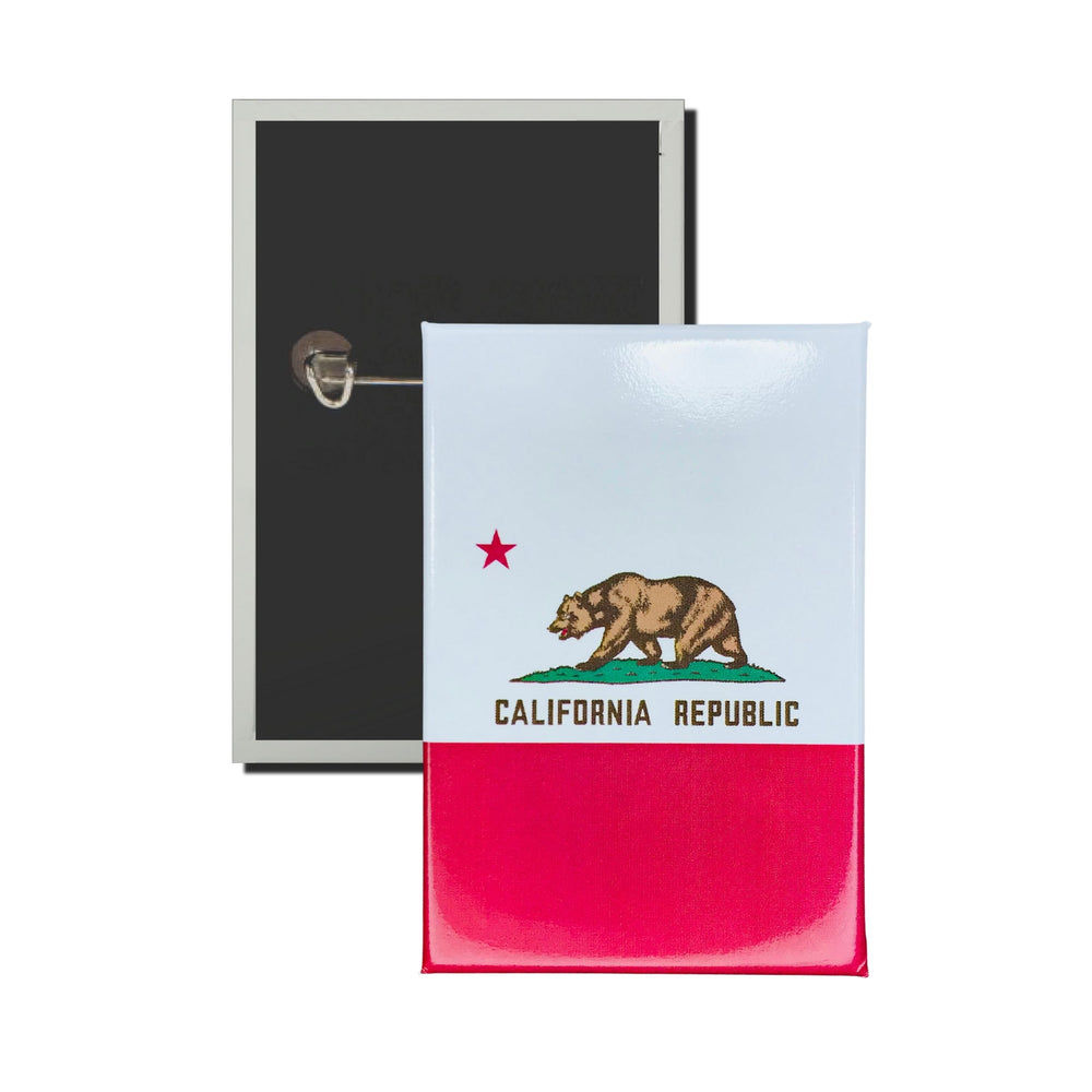 Vertical Button - State Flag California - USA