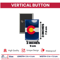 Vertical Button - State Flag Colorado - USA