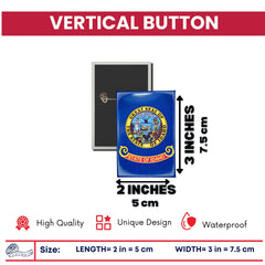 Vertical Button - State Flag Idaho - USA