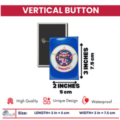 Vertical Button - State Flag Minnesota - USA