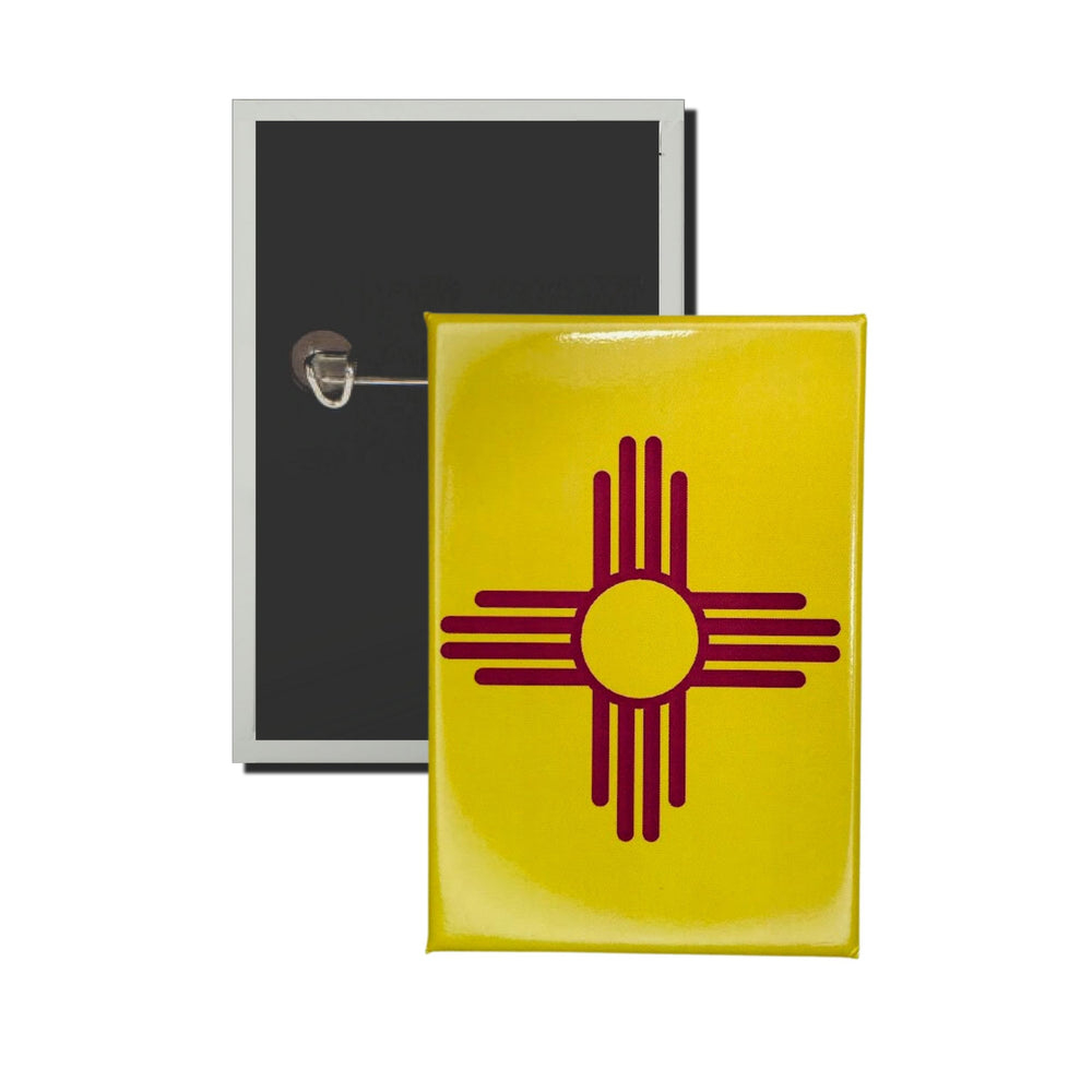 Vertical Button - State Flag New Mexico - USA