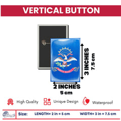 Vertical Button - State Flag North Dakota - USA