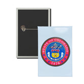 Vertical Button - State Seal Colorado - USA