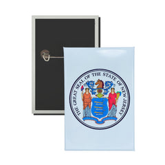 Vertical Button - State Seal New Jersey - USA