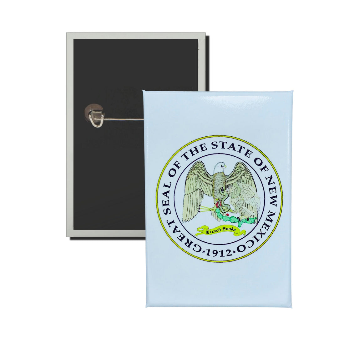 Vertical Button - State Seal New Mexico - USA