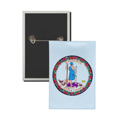 Vertical Button - State Seal Virginia - USA