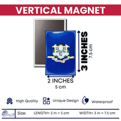 Vertical Magnet - State Flag Connecticut - USA