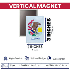 Vertical Magnet - State Flag Illinois - USA