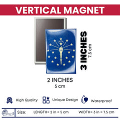 Vertical Magnet - State Flag Indiana - USA