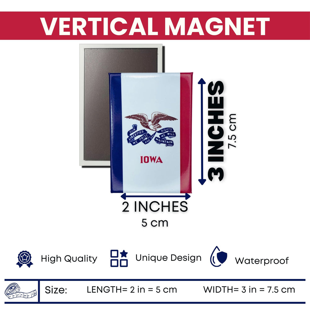 Vertical Magnet - State Flag Iowa - USA