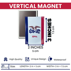 Vertical Magnet - State Flag Iowa - USA