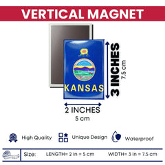 Vertical Magnet - State Flag Kansas - USA