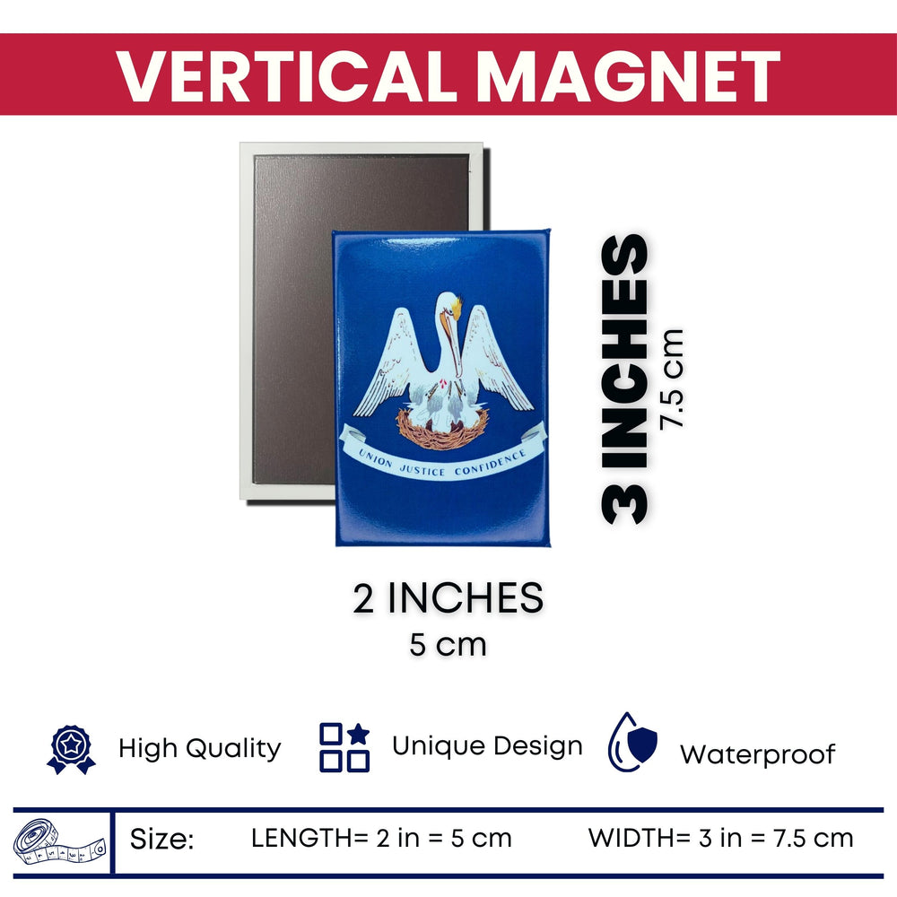 Vertical Magnet - State Flag Louisiana - USA