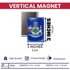 Vertical Magnet - State Flag Maine - USA
