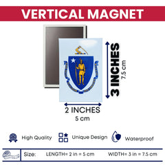 Vertical Magnet - State Flag Massachusetts - USA