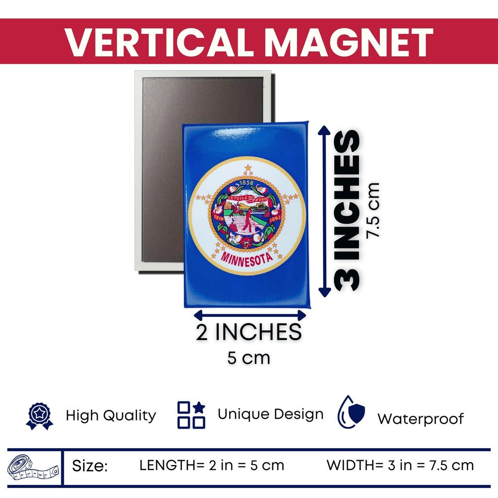 Vertical Magnet - State Flag Minnesota - USA