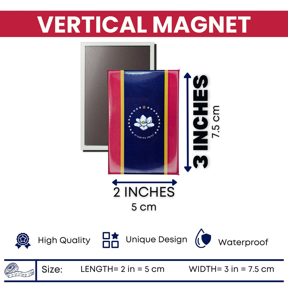 Vertical Magnet - State Flag Mississippi - USA