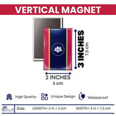 Vertical Magnet - State Flag Mississippi - USA