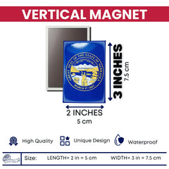 Vertical Magnet - State Flag Nebraska - USA