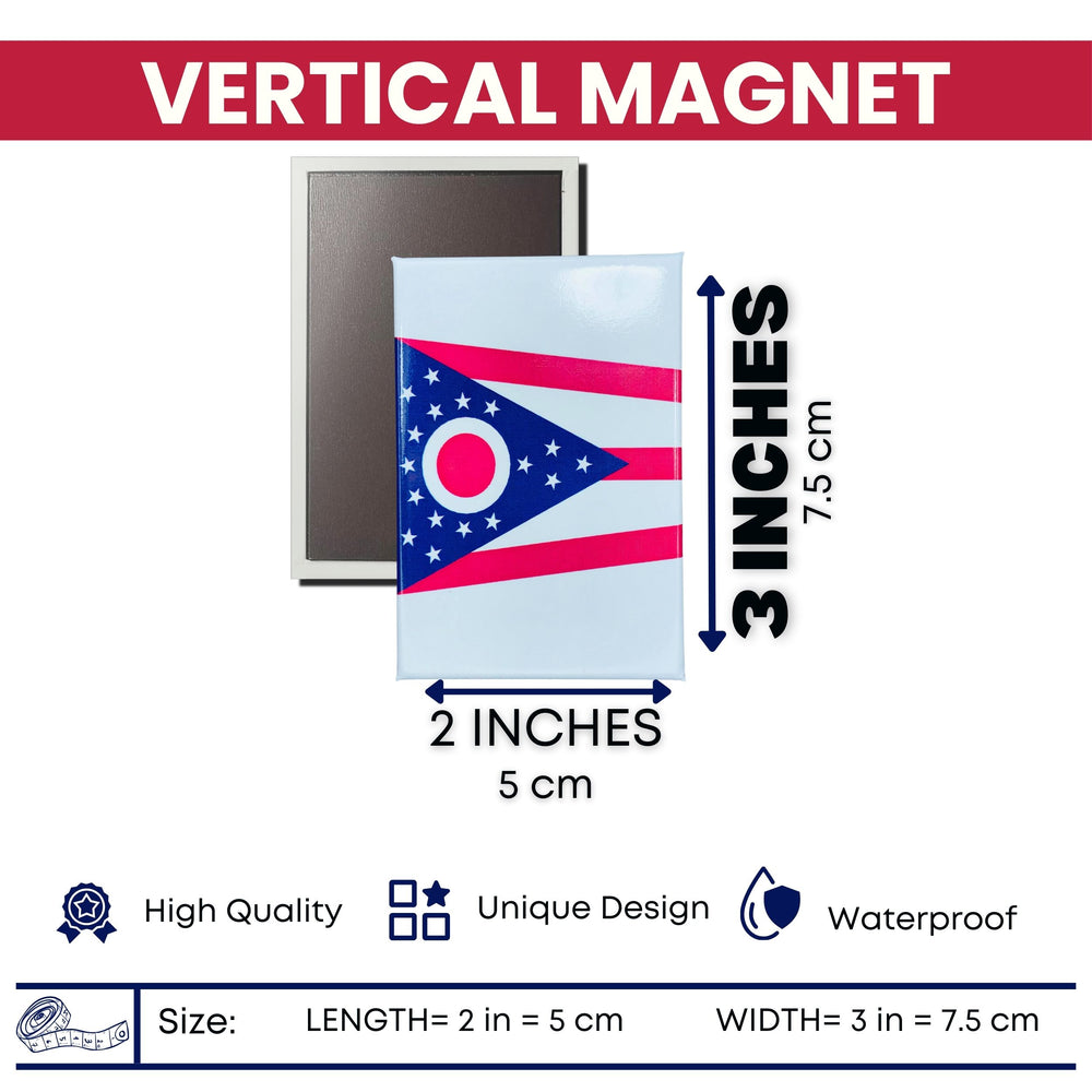Vertical Magnet - State Flag Ohio - USA