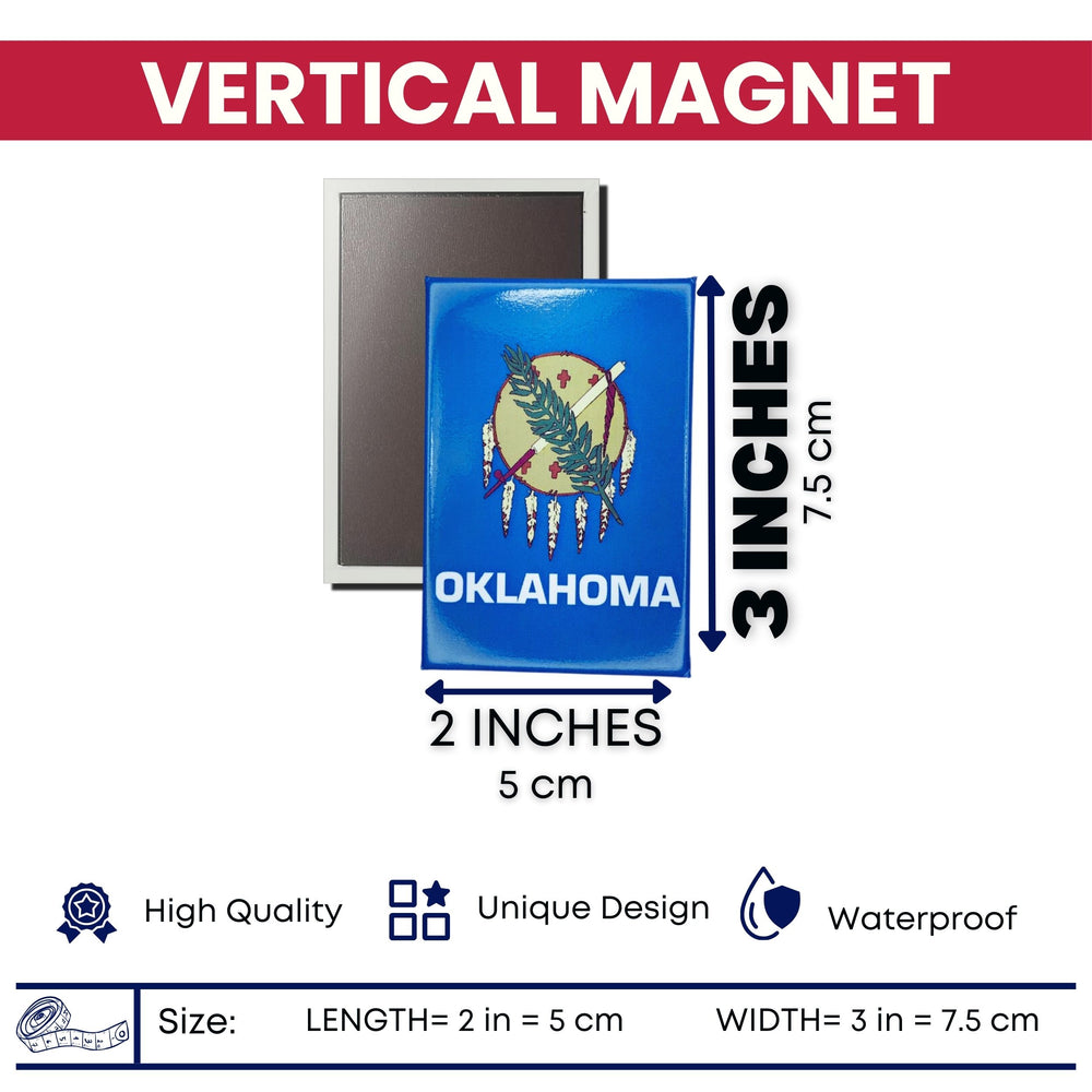 Vertical Magnet - State Flag Oklahoma - USA