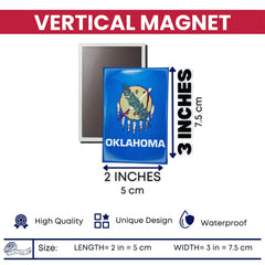 Vertical Magnet - State Flag Oklahoma - USA
