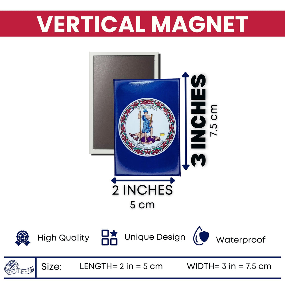 Vertical Magnet - State Flag Virginia - USA